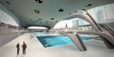 Computer model of the London 2012 swimming venue